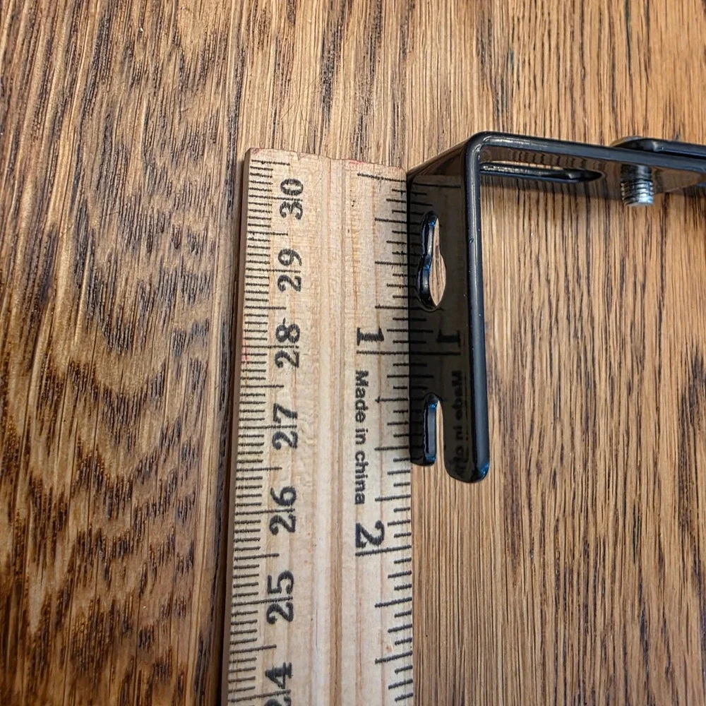 Black Adjustable Curtain Rod Brackets Set of 2‎ Metal Wall Mount Hardware 1 Inch